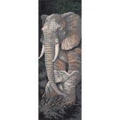 Kit Punto Croce - Lanarte - Elefante con cucciolo - Aida