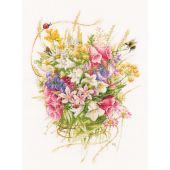 Kit Punto Croce - Lanarte - Mazzo di fiori estivi
