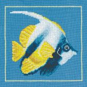 kit ricamo a punto croce - Lanarte - Pesce d'angolo giallo
