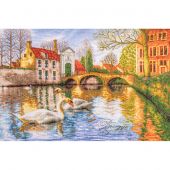 kit ricamo a punto croce - Lanarte - I cigni di Bruges