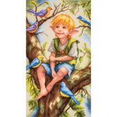 kit ricamo a punto croce - Lanarte - Chiacchiere tra le foglie