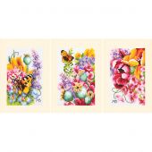Kit bigliettini da ricamare - Lanarte - Mazzo di fiori