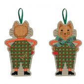 Kit di ornamenti da ricamare - Le Bonheur des Dames - Gatto a prua verde tartan
