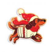 Magnete ad aghi - Letistitch - Bassotto natalizio