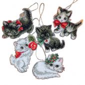Kit di ornamenti da ricamare - Letistitch - Statuette di Natale per gattini