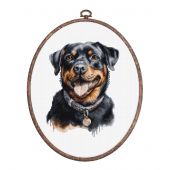 Kit per ricamo a punto croce con tamburo - Luca-S - Rottweiler