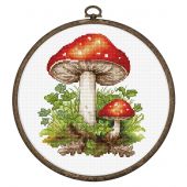 Kit per ricamo a punto croce con tamburo - Luca-S - Agarico delle mosche