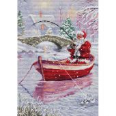 Kit Punto Croce - Luca-S - Babbo Natale a pesca