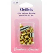 Occhielli e rivetti - Couture loisirs - 20 occhielli - 10 mm color oro
