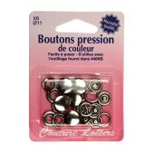 Bottoni a pressione - Couture loisirs - Ricarica 6 pulsanti a pressione argento