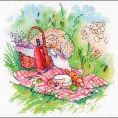 kit ricamo a punto croce - Aquarelle by MP Studia - Picnic sull'erba