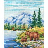 kit ricamo a punto croce - MP Studia - Sulla riva del fiume di montagna