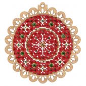 Kit di ornamenti da ricamare - MP Studia - Palla di Natale roso