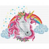 kit ricamo a punto croce - Ladybird - Unicorno arcobaleno