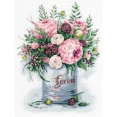 Kit Punto Croce - Panna - Acquerello bouquet