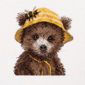 kit ricamo a punto croce - Panna - L'orso apicoltore