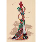 Kit punto croce con perle - Panna - Donne del mondo - Africa