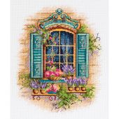 kit ricamo a punto croce - Panna - Fiori alla finestra
