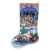 Kit calza di Natale da ricamare - Panna - Racconto di Natale