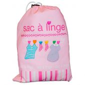 Kit borsa da ricamare - Princesse - Sacchetto per il bucato da ricamare rosa