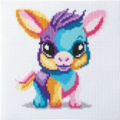 kit ricamo a punto croce - Princesse - Asino multicolore