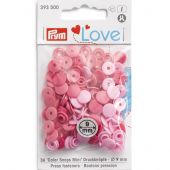 Bottoni a pressione - Prym - 36 bottoni rosa rotondi - 9 mm