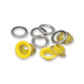 Occhielli e rivetti - Prym - 20 occhielli con rondelle gialle - 11 mm