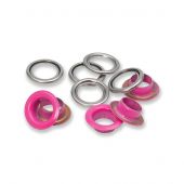 Occhielli e rivetti - Prym - 20 occhielli con rondelle rosa - 11 mm