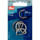 Accessorio per la borsa - Prym - Anelli in D - 20 mm argento