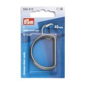 Accessorio per la borsa - Prym - Anelli a D - 40 mm argento scuro