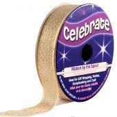 Nastro di nylon su una bobina - Celebrate - Nylon e oro metallico - 13 mm x 5 m