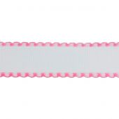 Treccia da ricamo a 50 cm - Zweigart - Nastrino Aïda bianca 5 Zweigart Band con bordo rosa 50 cm