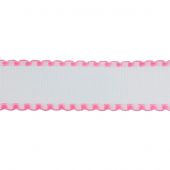 Treccia da ricamo a 50 cm - Zweigart - Nastrino Aïda bianca 5 Zweigart Band con bordo rosa 50 cm