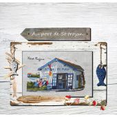 Foglio di punto croce - Isabelle Haccourt Vautier - Un giorno così bello - con matassine MOULINE DMC