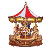 Puzzle meccanico in legno 3D - ROKR - Scatola musicale - Giostra classica