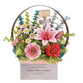 Puzzle in legno 3D - ROWOOD - Paniere di fiori