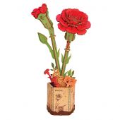 Puzzle in legno 3D - ROWOOD - Garofano rosso