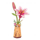 Puzzle in legno 3D - ROWOOD - Gigli rosa