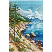 kit ricamo a punto croce - RTO - Discesa verso il lago azzurro