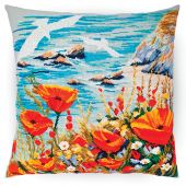 kit ricamo a punto croce - RTO - Gabbiani sul mare - Fiori