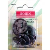 Bottoni a pressione - Bohin - 4 bottoni a pressione per cucire neri - 25 mm