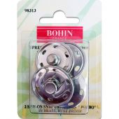 Bottoni a pressione - Bohin - 2 bottoni pressione a cucire argentato - 30 mm