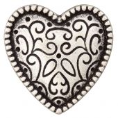 Bottoni di coda - Union Knopf by Prym - Set di 2 bottoni in metallo - Cuore argentato da 20 mm