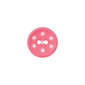 Bottoni a 2 fori - Union Knopf by Prym - Set di 3 bottoni - stelle bianche e rosa da 12 mm