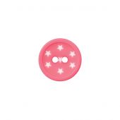 Bottoni a 2 fori - Union Knopf by Prym - Set di 3 bottoni - Stelle bianche e rosa da 15 mm