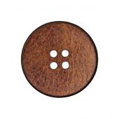 Bottoni a 4 fori - Union Knopf by Prym - Set di 4 bottoni in pelle - 12 mm marrone medio
