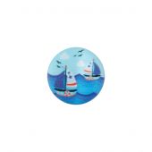 Bottoni di coda - Union Knopf by Prym - Set di 3 bottoni - 15 mm blu / barche a vela