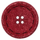 Bottoni a 4 fori - Union Knopf by Prym - Set di 3 bottoni in cotone riciclato - 20 mm bordeaux