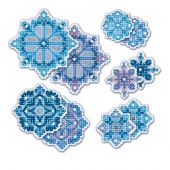 Kit di ornamenti da ricamare - Riolis - fiocchi di neve