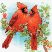 kit ricamo a punto croce - Riolis - Cardinali rossi